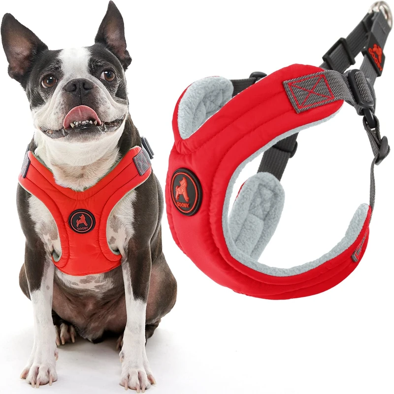 Gooby Escape Free Memory Foam Harness - Red, Small - No Pull Step-in Small Dog Harness with Four Point Adjustment - Perfect on The Go Dog Harness for Medium Dogs No Pull and Small Dogs - Image 1