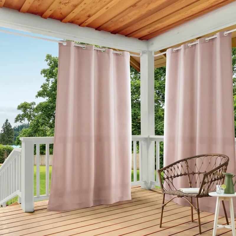 Exclusive Home Curtains Panel Pair, Polyester, Blush, 54x96