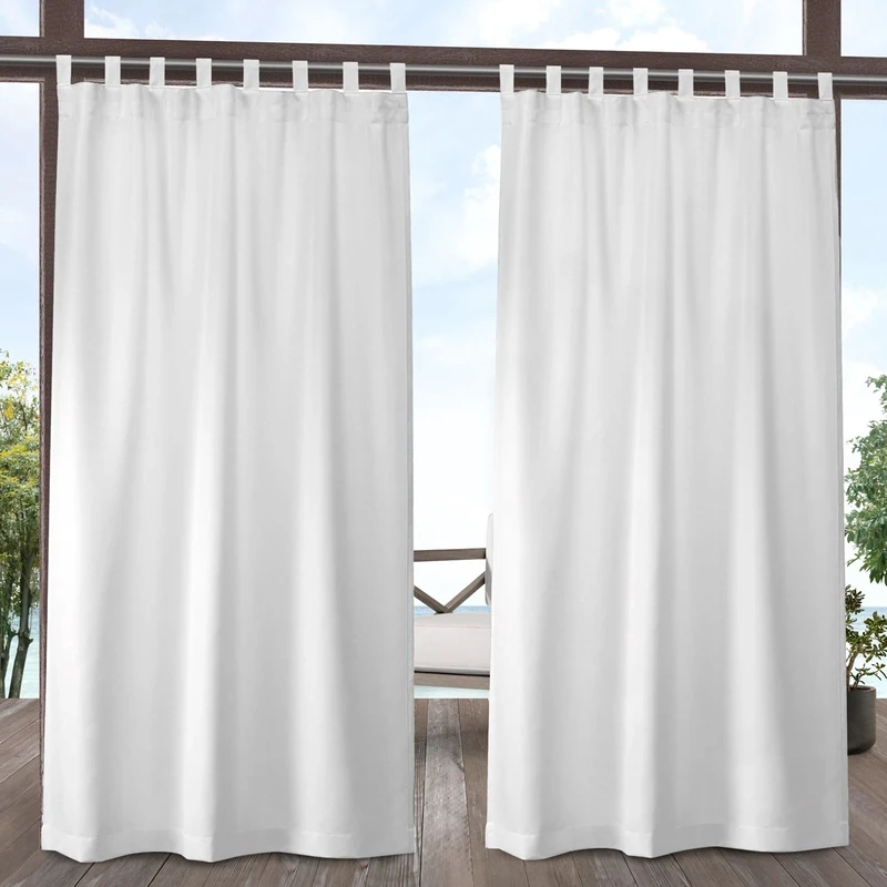 Exclusive Home Curtains In/Out Solid Velcro Tab Top Panel Pair, Winter White, 54x96, 2 Piece