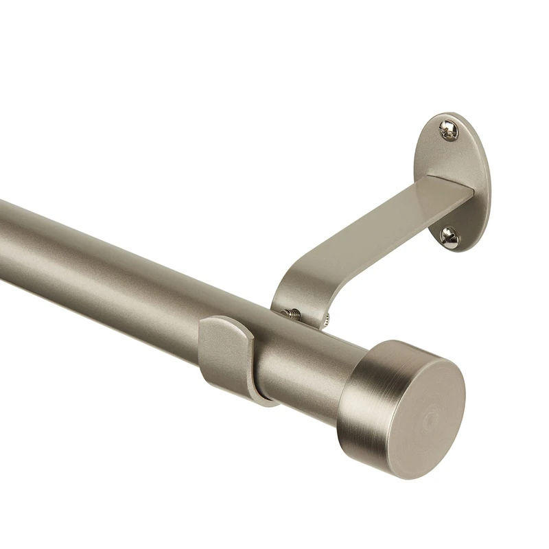 Elrene Home Fashions 1" Window Drapery Single Curtain Contemporary Cap Finial, Metal, Polished Nickel, 86"-120" Adjustable Rod - Image 1