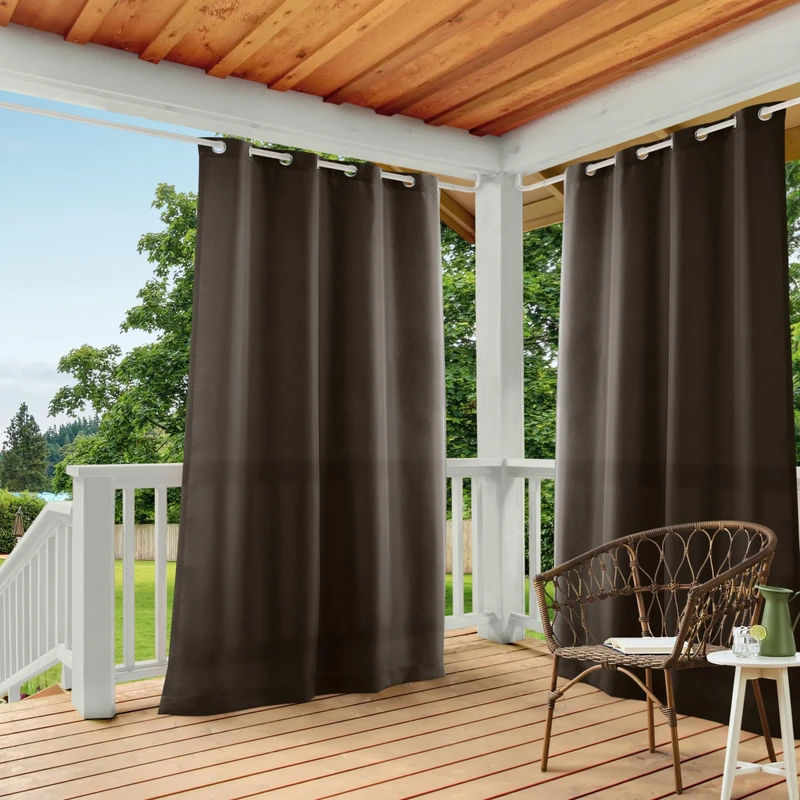 Exclusive Home Curtains Panel Pair, Polyester, Chocolate, 54x96