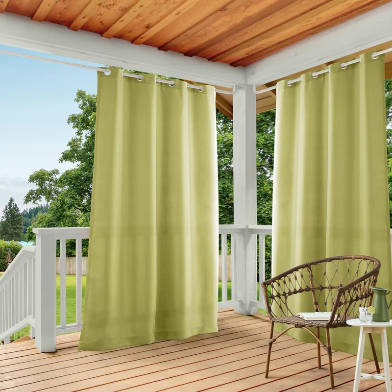Exclusive Home Curtains Panel Pair, Polyester, Kiwi Green, 54x108 - Image 1