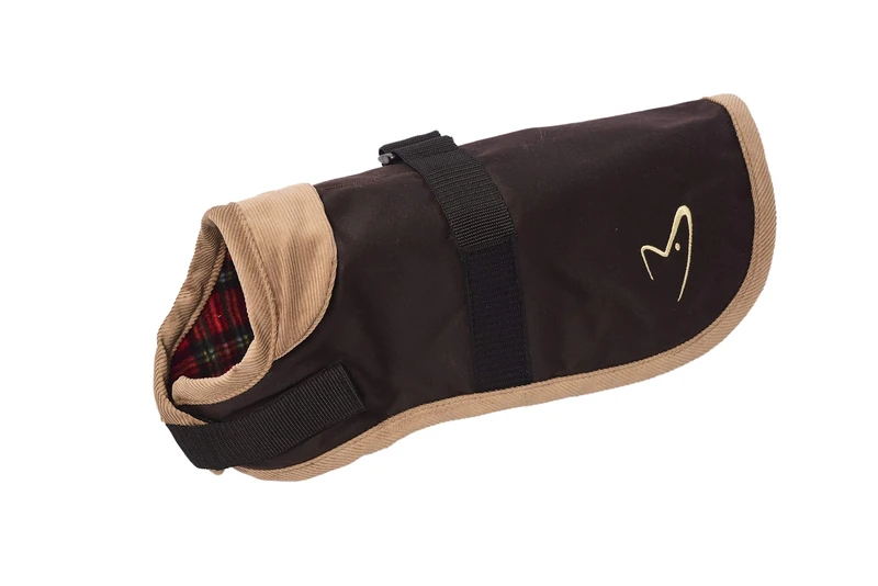 Gor Pets Edinburgh Wax Coat 61cm (24in) Brown - Water Resistant Dog Jacket with Fleece Lining and Adjustable Fastenings