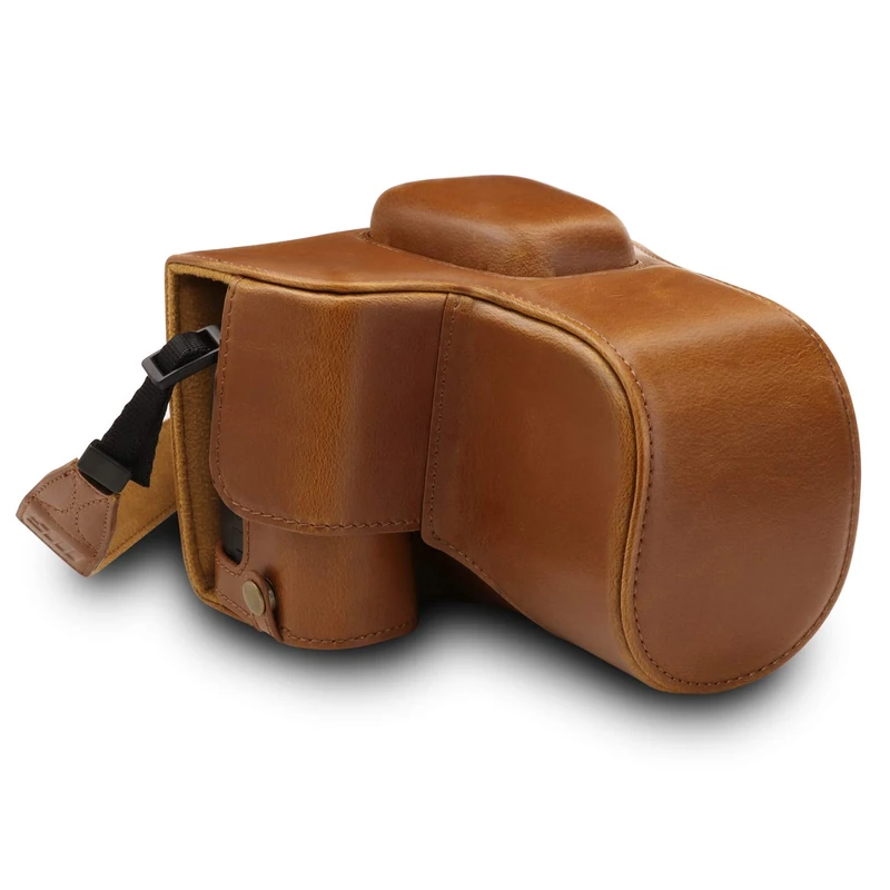 Megagear MG1537 Nikon D3500 Ever Ready Leather Camera Case and Strap - Light Brown