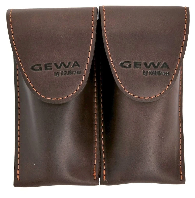 GEWA Mundstücktasche Crazy Horse Waldhorn braun für 2 Mundstücke