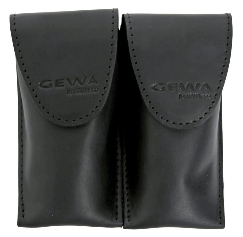 GEWA Mundstücktasche Crazy Horse Waldhorn schwarz für 2 Mundstücke