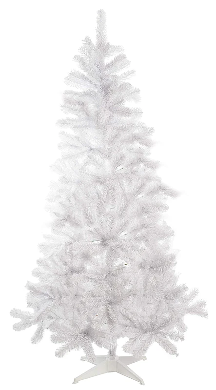 Ciao White San Candido Tree (210 cm) with Metal Base, Polyvinyl Chloride