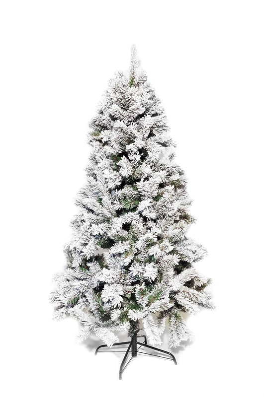 Ciao Snowy Trentino Tree (210 cm) with Metal Base, Green/White - Image 1