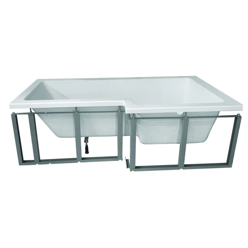 Rawlplug TubFix Bath Fixing Kit | 30 mins Installation | Mounting Kit for Bath Tube L-Form Frame | Bathroom Galvanised and Spray Coated | Bathroom Fixtures | 1500-1800cm Silver R-TFX-L-1500-1800