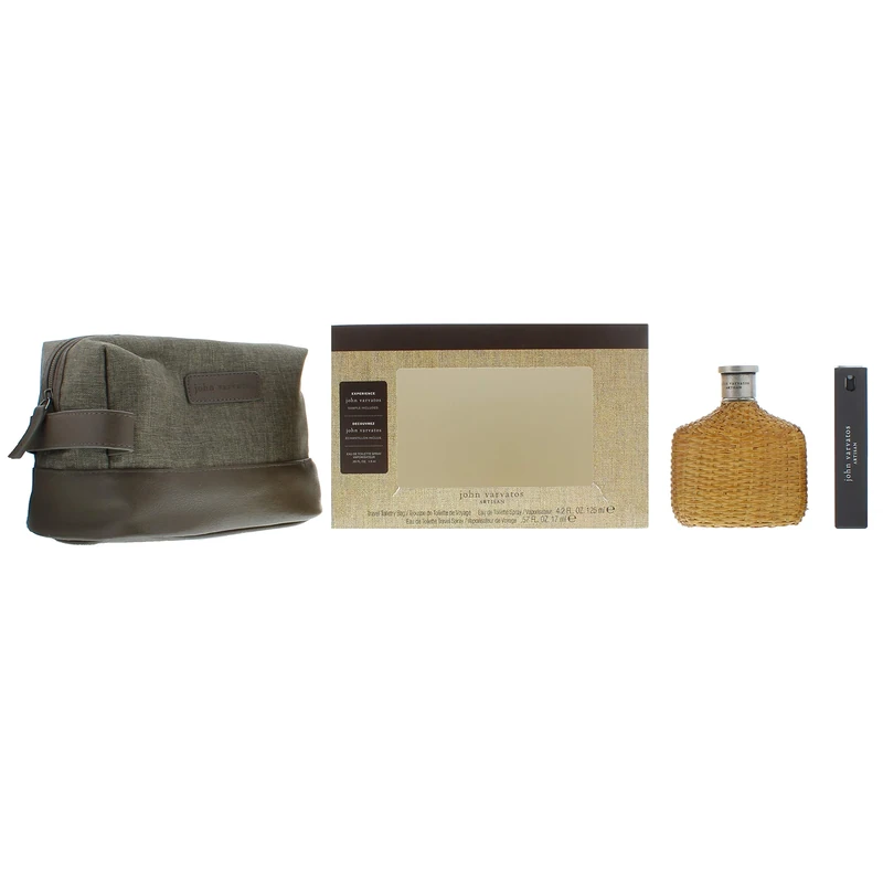 John Varvatos Artisan Eau de Toilette and Travel Toiletry Bag Gift Set, 125 ml - Image 1