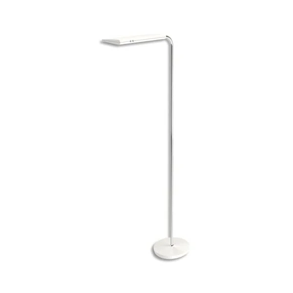 Alba Floor Lamp with Built-in Reversible LED Light Metal and ABS Height 185 cm Head 44 x 20 cm Base D31 cm White