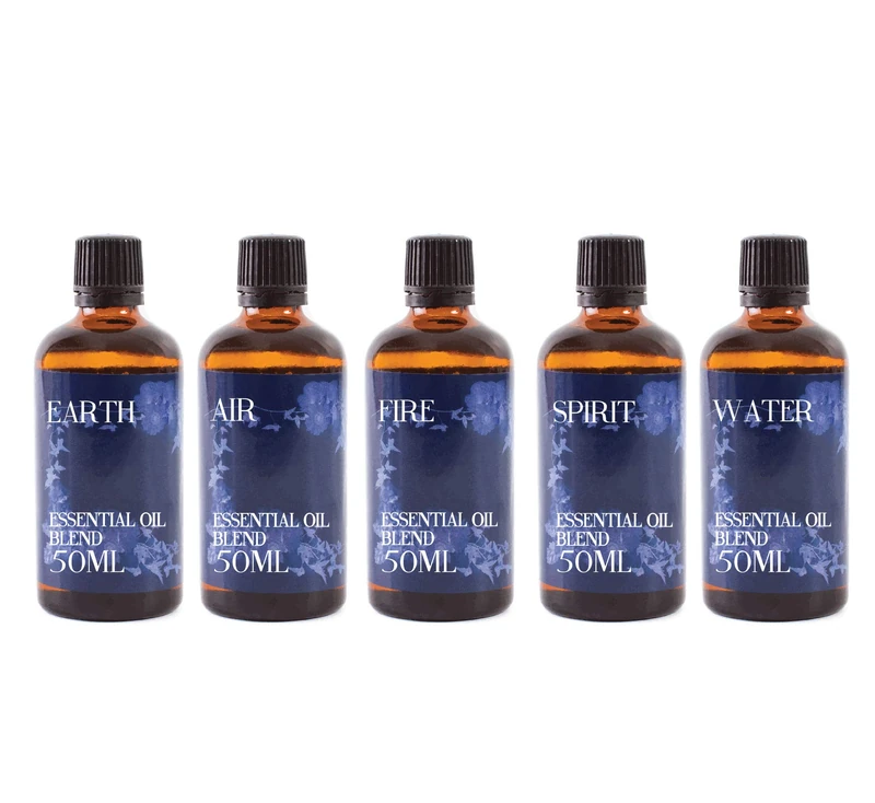 Mystic Moments | The 5 Elements Essential Oil Blend Gift Pack 5 x 50ml | Aromatherapy Set for Mind & Mood | Earth, Air, Fire, Water & Spirit Oils | Multi-Element Balance & Intuition Support