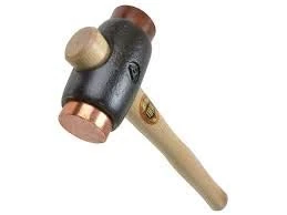 Thor 03-216SFG Copper/Hide Hammer Size 4 – 2470g, 50mm Face – Dual Soft Face, Malleable Iron Head, Fibreglass Handle – Ideal for Automotive & Engineering Applications. - Image 1