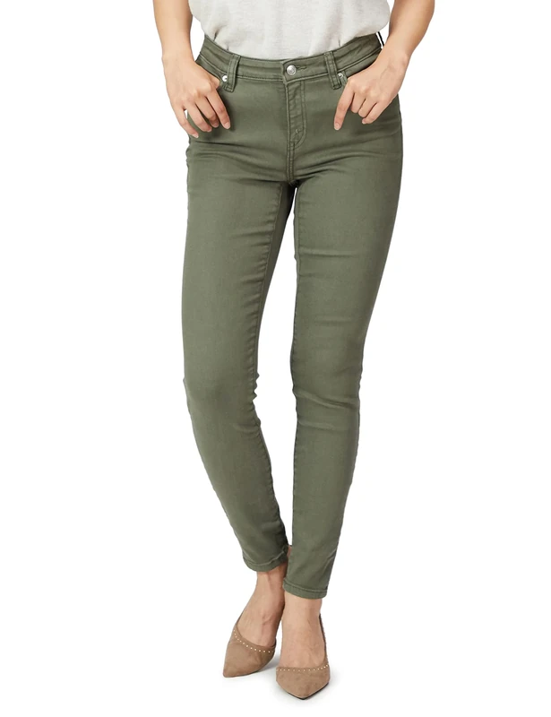 Amazon Essentials Women's Mid-Rise Skinny Jeans - Light Olive, Size 8