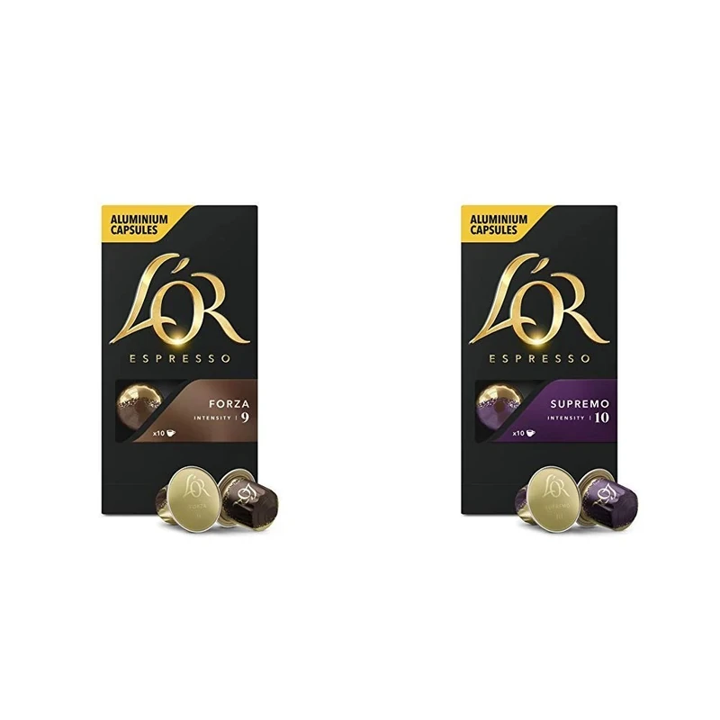 L'OR Espresso Forza Intensity 9 with Supremo Intensity 10 - Nespresso Compatible Coffee Capsules (Pack of 20, 200 Capsules in Total)