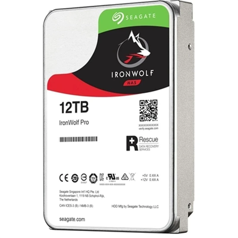 Seagate IronWolf ST12000VN0008 - Hard drive - 12 TB - internal - 3.5" - SATA 6Gb/s - 7200 rpm - buffer: 256 MB Mechanical Hard Disk