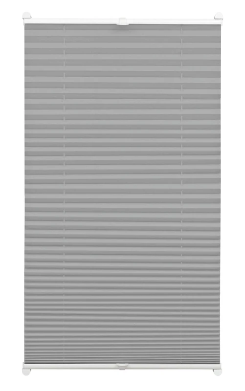 Gardinia EASYFIX Pleated Blind with 2 Operating Rails Slate 75 x 130, Fabric 100% Polyester