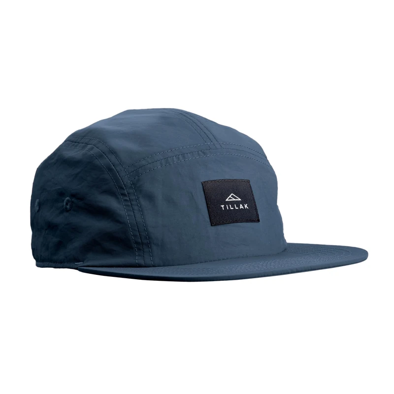 Tillak Wallowa Camp Hat, Lightweight Nylon 5 Panel Cap with Snap Closure, Midnight Blue, One Size