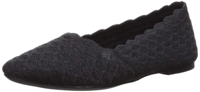 Skechers Women's Cleo-Honeycomb Ballet Flat, Black, 4 UK