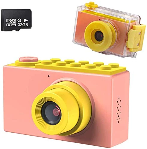 Kriogor Retro Mini Digital Camera, 1080P FHD 12MP Retro Digital Twin-Lens Camera, 1.54" Compact Cameras with Digital Zoom, Portable Canera for Teens Students Kids Boys Girls, 16GB Card (pink)
