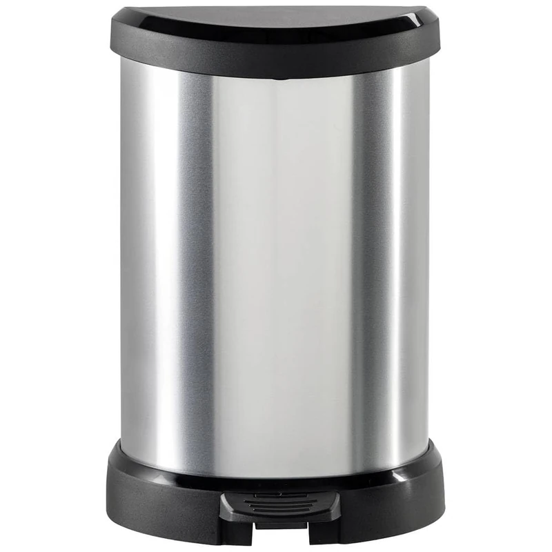 CURVER Deco Bin METALLIC'S 20 L, black/silver metallic, 30.3 x 26.8 x 44.8 cm