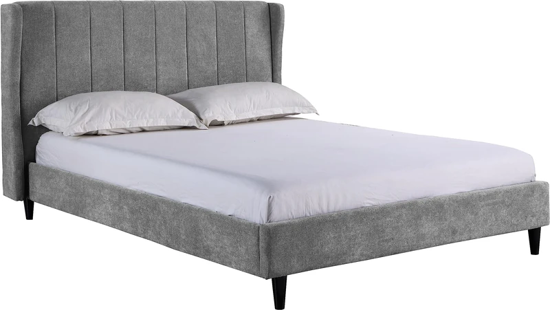 Seconique Amelia 5' King Size Bed in Dark Grey Fabric