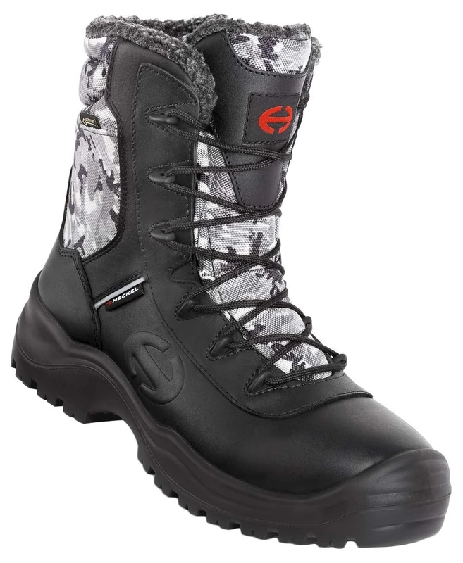 Heckel Unisex 6392337 Macsole X Mx 100 Gt Winter Zip-up Safety Boots, Size 37 Work Shoes, Black Snow Camo, 4 UK