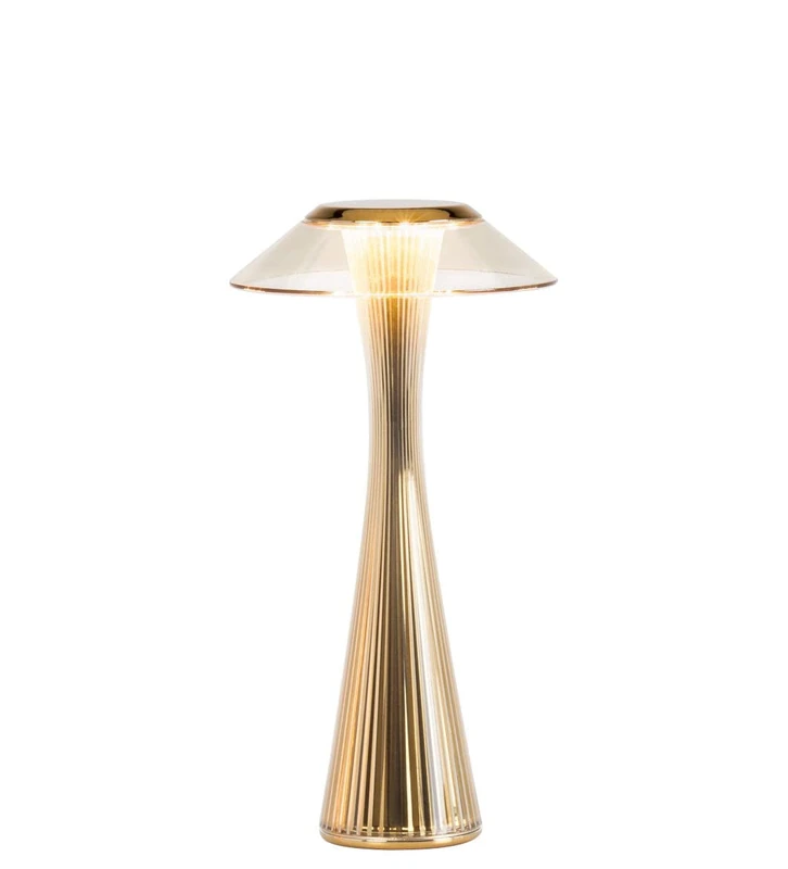 Kartell Space, Table Lamp, Transparent or Mass Dyed PMMA - metallised ABS, Gold