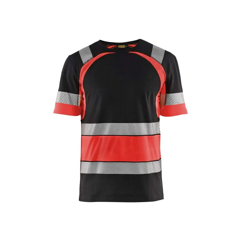 Blaklader 342110309955XXXL High Vis T-Shirt, Black/High Vis Red, Size XXXL