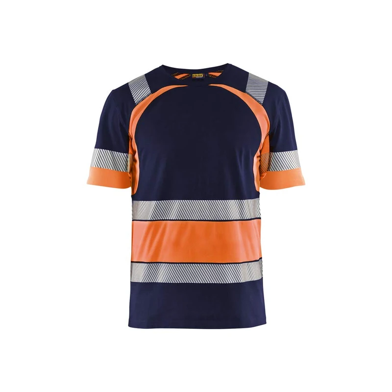 Blaklader 3421103088534XL High Vis T-Shirt, Navy Blue/Orange, Size 4XL