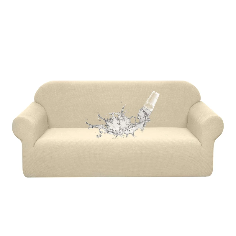 Granbest Premium Water Repellent Sofa Cover High Stretch Couch Slipcover Super Soft Fabric Couch Cover (Beige, Loveseat)