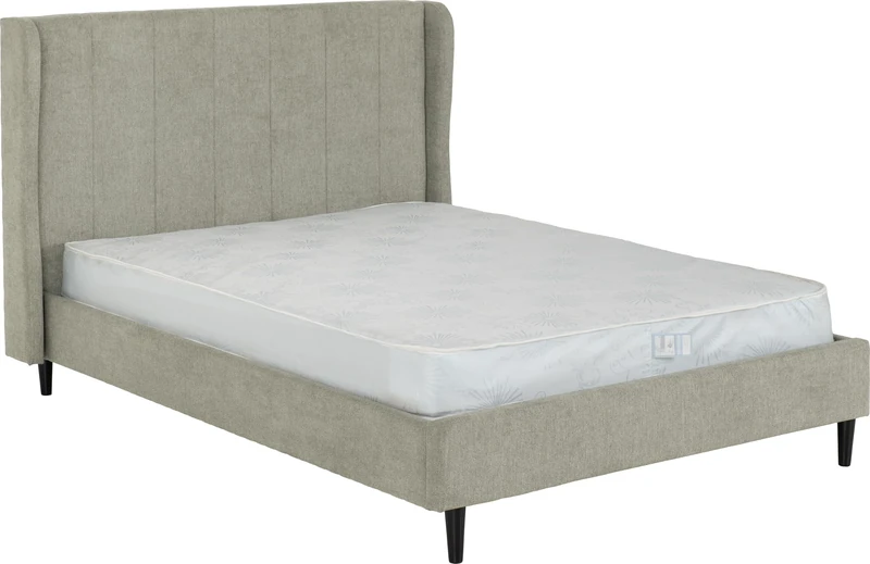 Seconique Amelia 4'6" Double Bed in Dark Grey Fabric