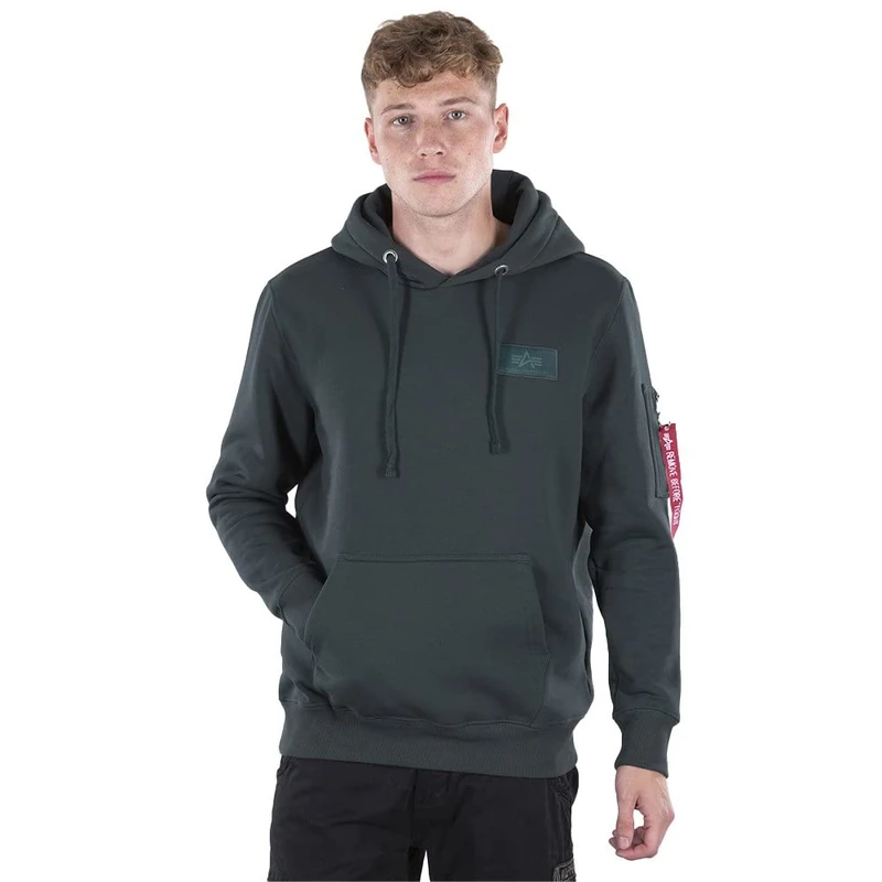 Alpha Industries Back Print Hoody Mens Hooded Sweat Dark Petrol