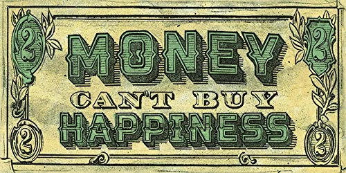 Barry Goodman, WDC91124, Barry Goodman - Money Can't Buy Happiness 30 x 60cm Canvas Print, Multi-Color, 30 x 60cm