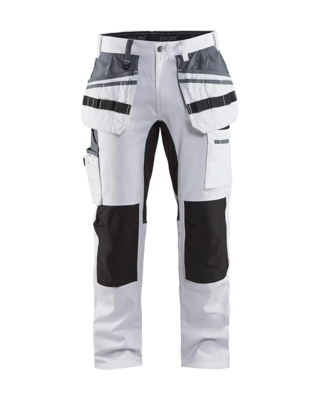 Blaklader 191010001099C62 Stretch Painter's Trousers, White/Black, Size C62