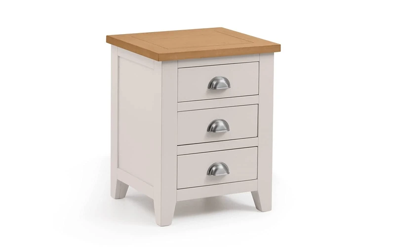 Julian Bowen Richmond 3 Drawer Bedside, Grey/Oak