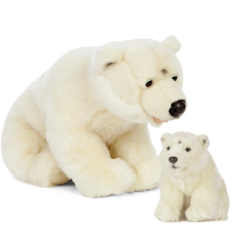 Living Nature Soft Toy Gift Bundle - Plush Polar Bear (60cm) & Cub (30cm)