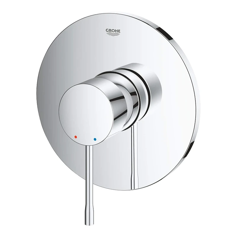 GROHE Essence Concealed Shower Mixer Trim Set (Metal Lever and Escutcheon Retroactively 6° Adjustable, 46 mm Ceramic Cartridge, without Roughing-In-Set), Chrome, 24057001