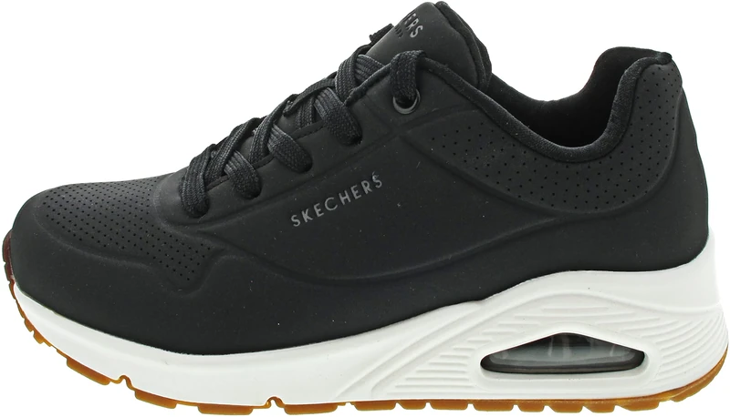 Skechers Women's Uno Stand on Air Sneaker, Black Durabuck, 3 UK