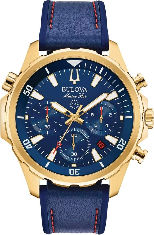 Bulova Men's Marine Star Chronograph Watch 97B168 - Blue Dial