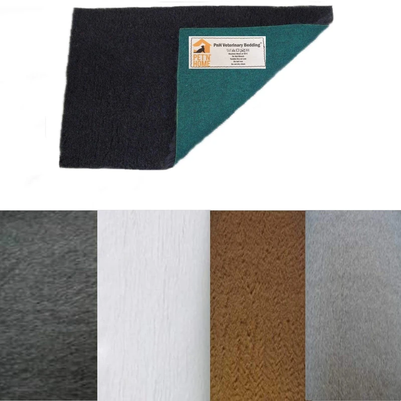 PnH Veterinary Bedding - Green Back - GREY, BROWN, CHARCOAL or WHITE - Vet Bedding Pieces - Many Sizes - READY TO USE, SELVAGE EDGE REMOVED (200cm x 100cm, CHARCOAL)