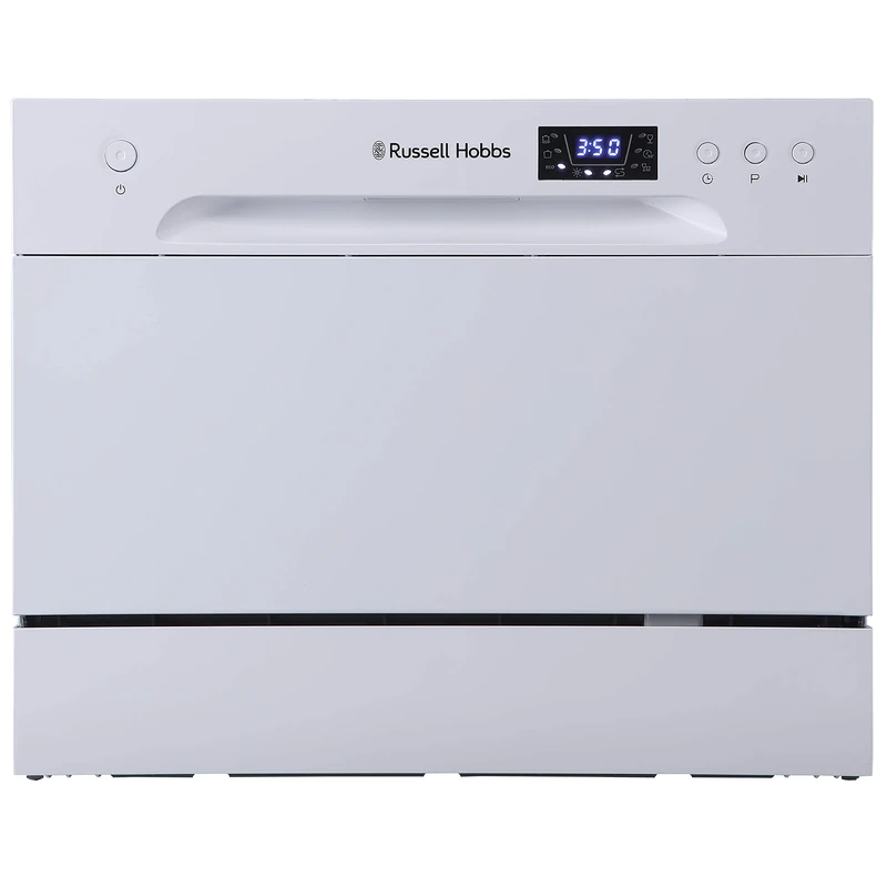 Russell Hobbs RHTTDW6W Freestanding Compact Dishwasher, Eco mode, 6 place_settings, White, Noise level : decibels 52