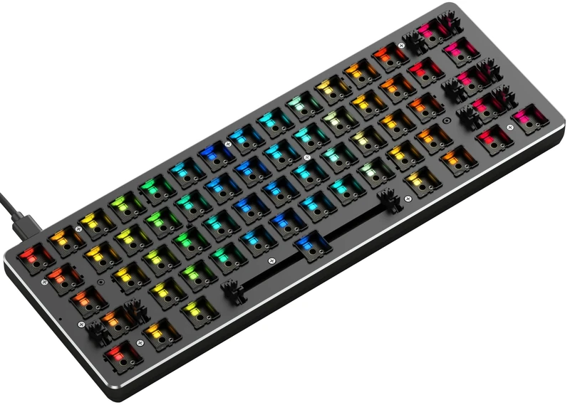 GLORIOUS Gaming GMMK Compact 60%, Barebones (Frame Only) - Mechanical Gaming Keyboard, Per Key RGB, Hotswap & Customisable, American/ANSI Layout - Black