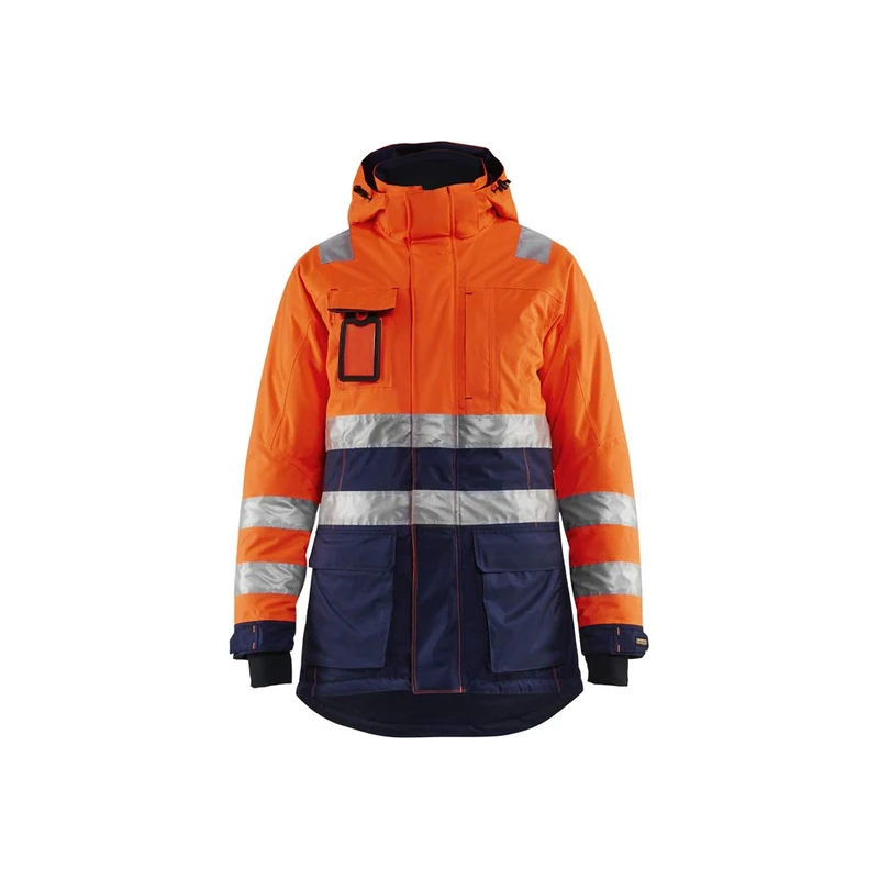 Blaklader 447219875389M Women's Winter Parka, High Vis Orange/Navy, Medium