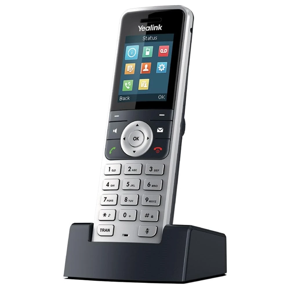 Yealink W53H, High Performance, Additional Cordless DECT IP Phone with 1.8 Inch TFT Colour Screen (For Use with the Yealink W53P DECT System & W60B / W80B DECT Base Stations) – Black/Silver