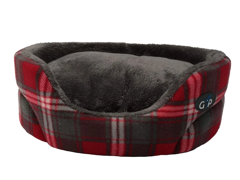 Gor Pets Essence Standard Bed made with soft fleece fabrics, this bed combines comfort - Medium 60cm (24") Red Check
