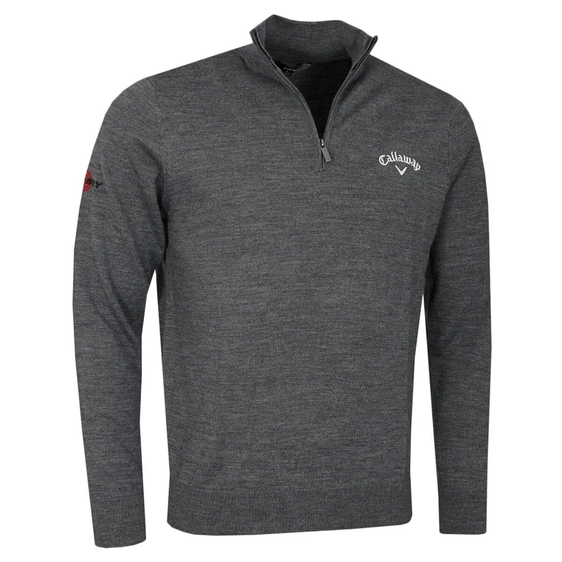 Callaway Golf Mens 1/4 Zip Odyssey Thermal Sweater - Steel Heather - XL