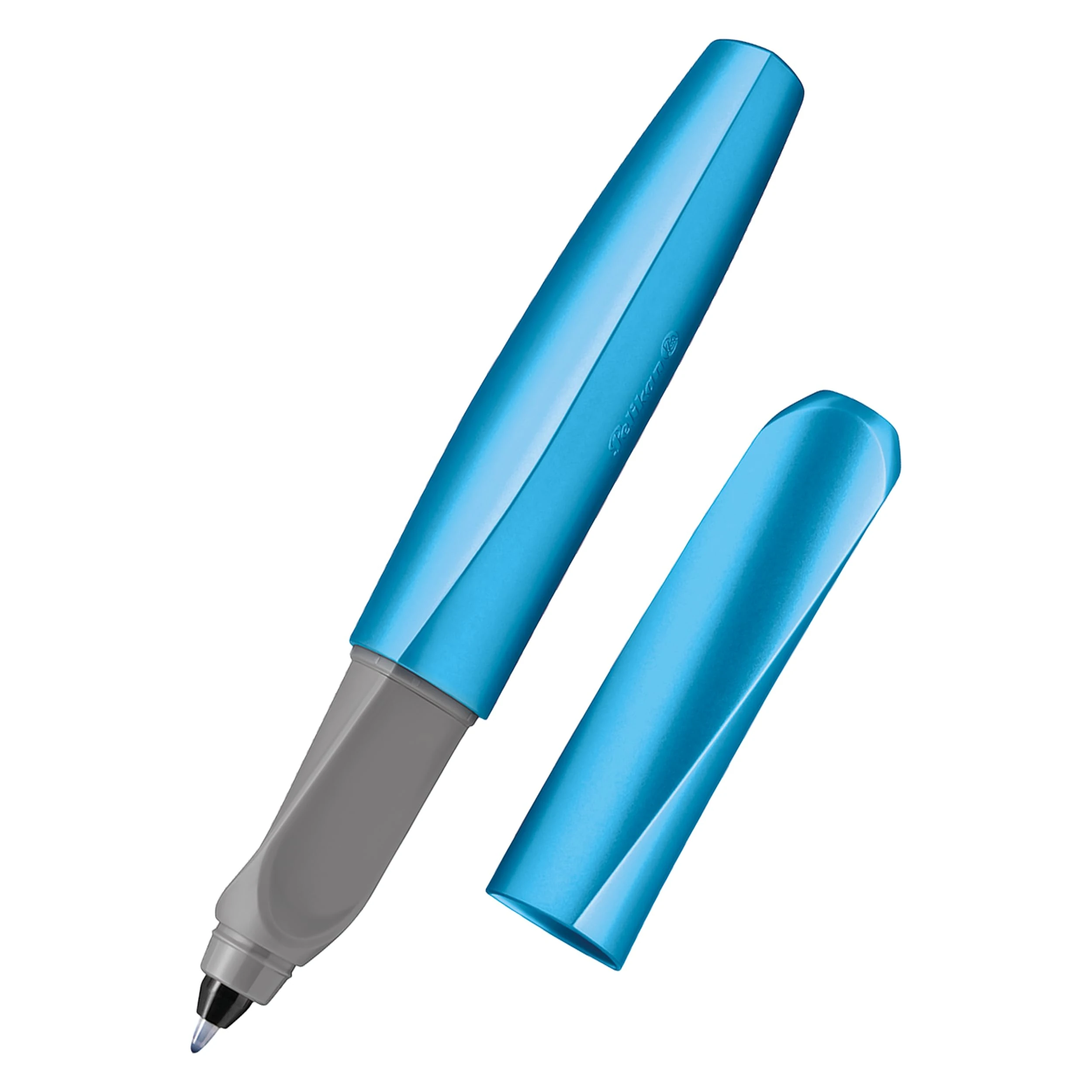 Pelikan Twist Frosted Blue Rollerball Pen, Ergonomic, Refillable Blue ink