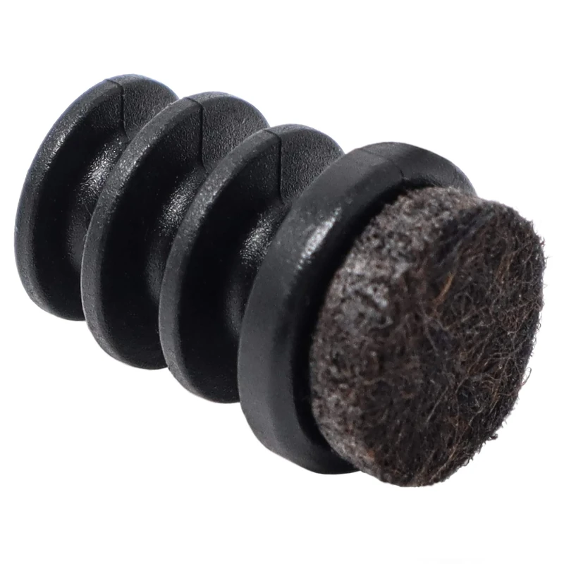 Adsamm® / 100 x Felt glides for tubes / black / Ø 14 - 16 mm / round / Premium quality ripped inserts with felt for tubular steel chairs