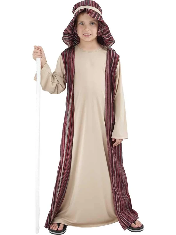 amscan [NOT SHOP] - (PKT) (Fix 500/see jon) (9904328) Childs Shepherd Boy Costume (3-4 Years), Brown
